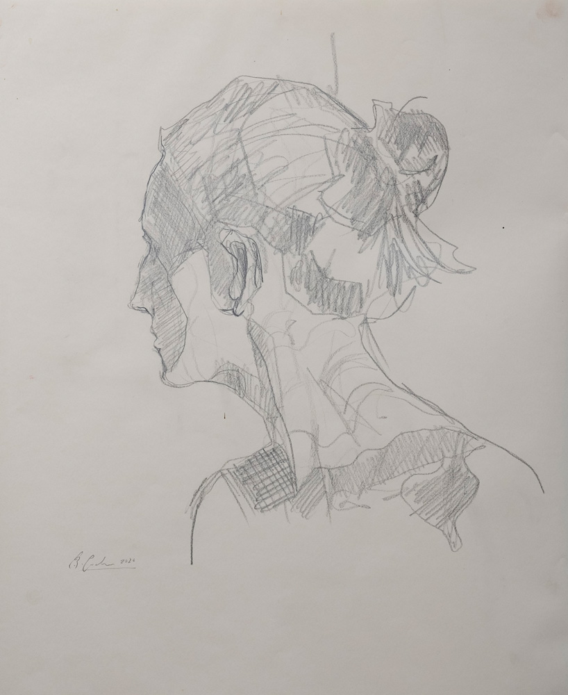 „Der Kopf“ Studie 2 — Kohle auf Papier, signiert
