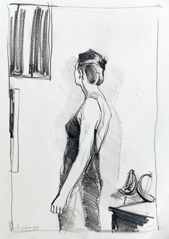 "Die Vorlage", Studie Nr. 4 von 4 zu "A day in July" — Originalskizze